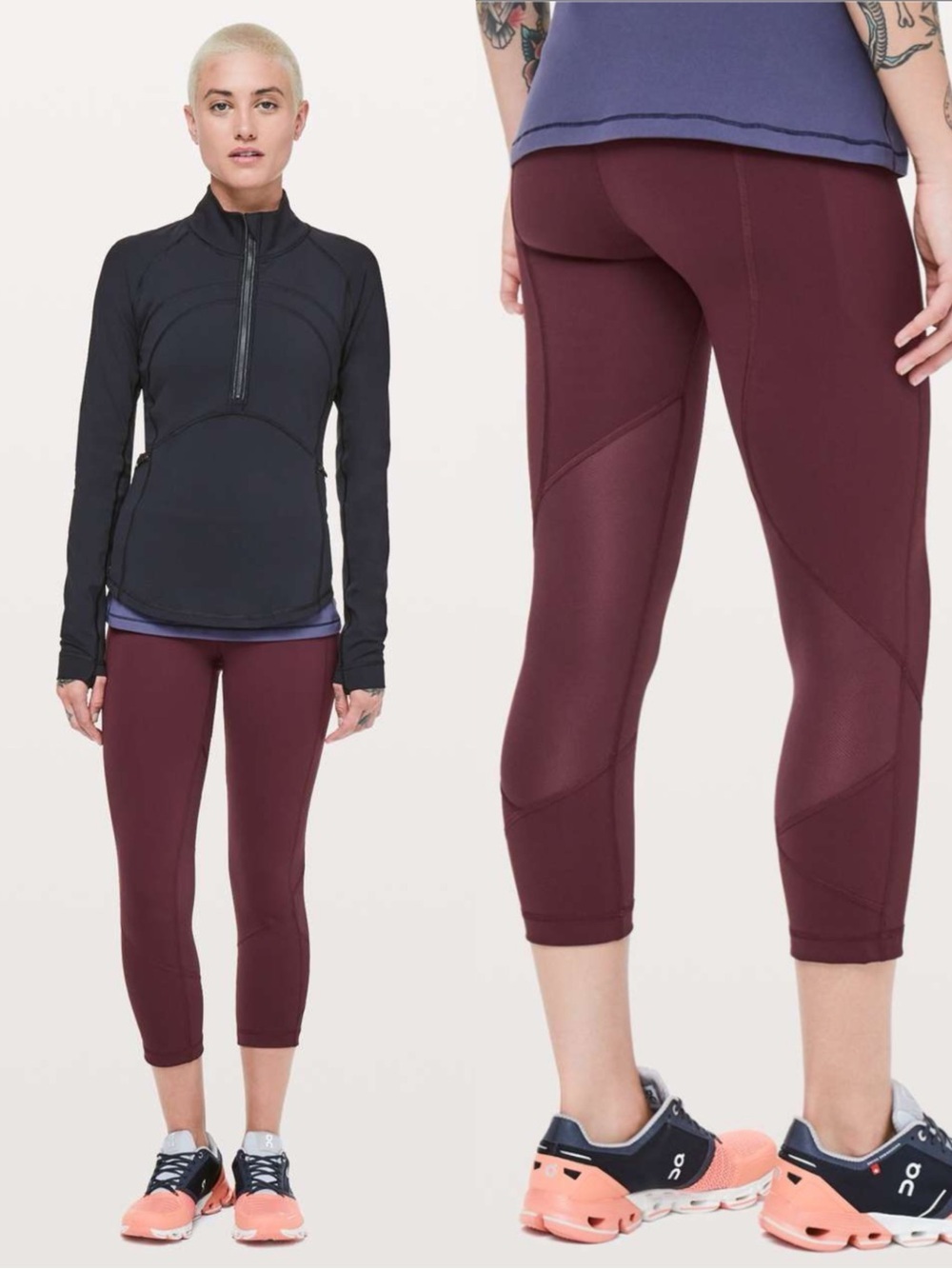 Lululemon Pace Rival Crop 22'" in Dark Adobe